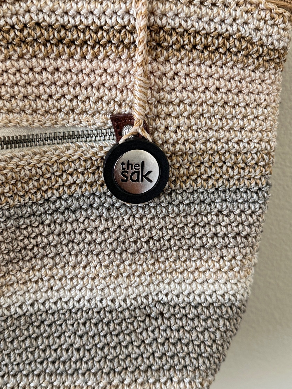 The Sak Tan Brown Woven Braided-Handle Hobo Shoulder Tote Bag - Picture 6 of 16